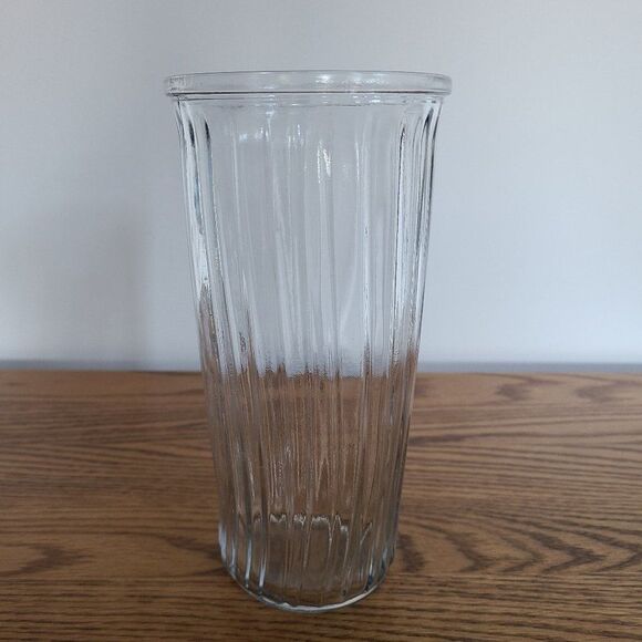 Hoosier Glass Tall Straight Clear Glass Vase Vintage Mid-Century - Picture 3 of 6